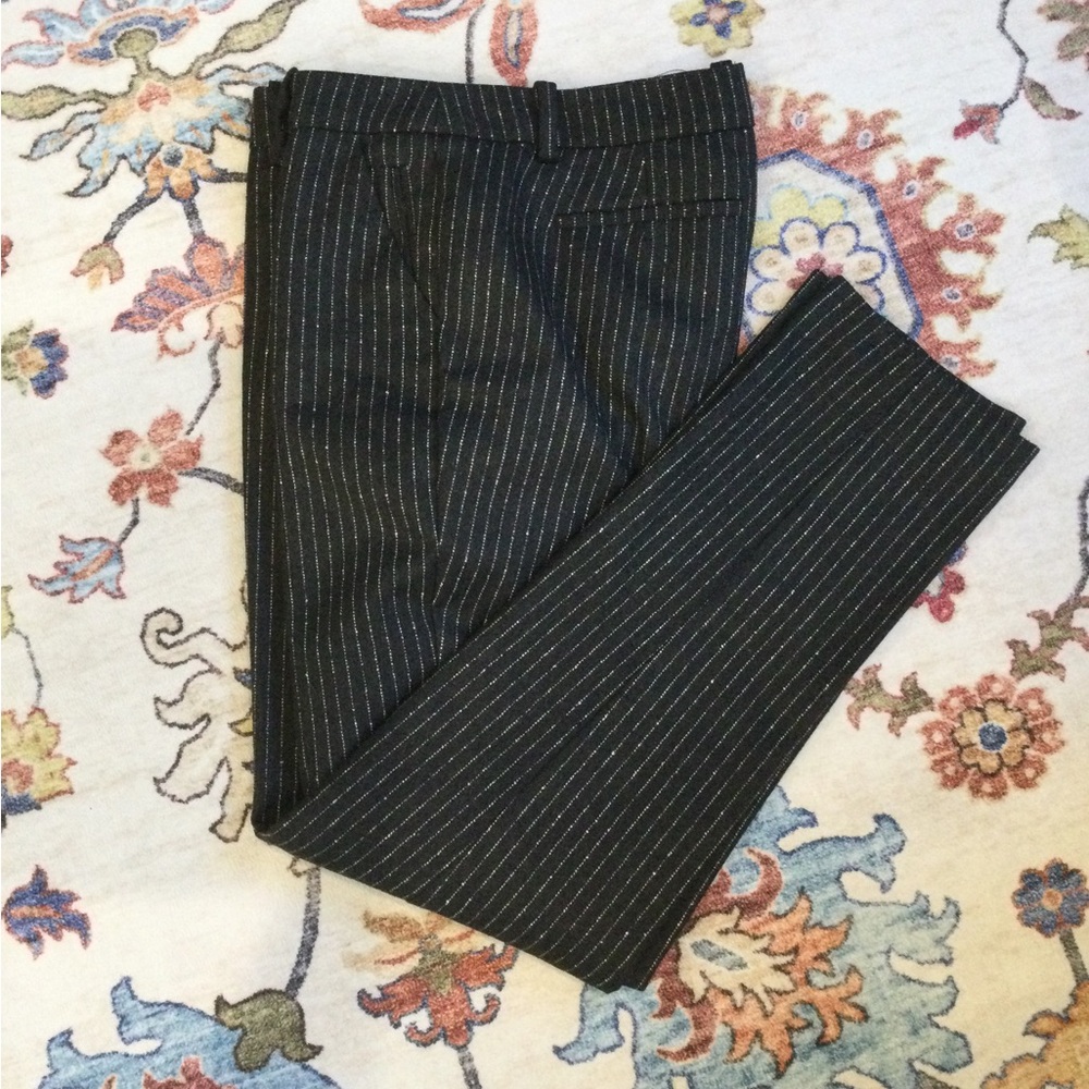 Trina Turk Black Pinstripe Trousers